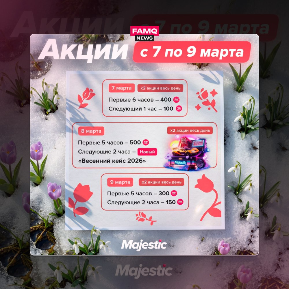 ‼️ АКЦИЯ: Повышенные награды все выходные — 1450 МС, x2 бонусы и «Весенний кейс 2026»